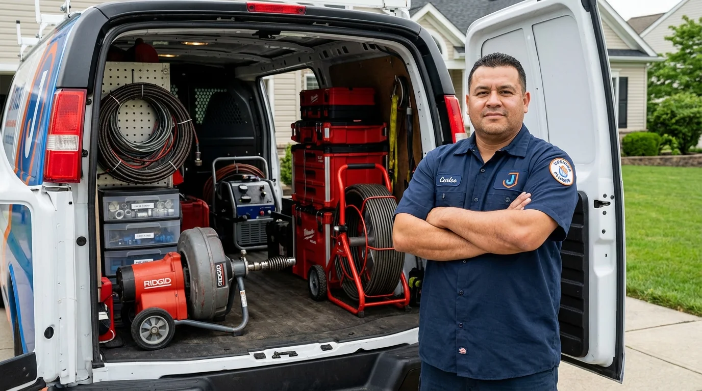 Professional drain cleaning equipment and Johns Plumbing LLC plumber in Oak Grove
